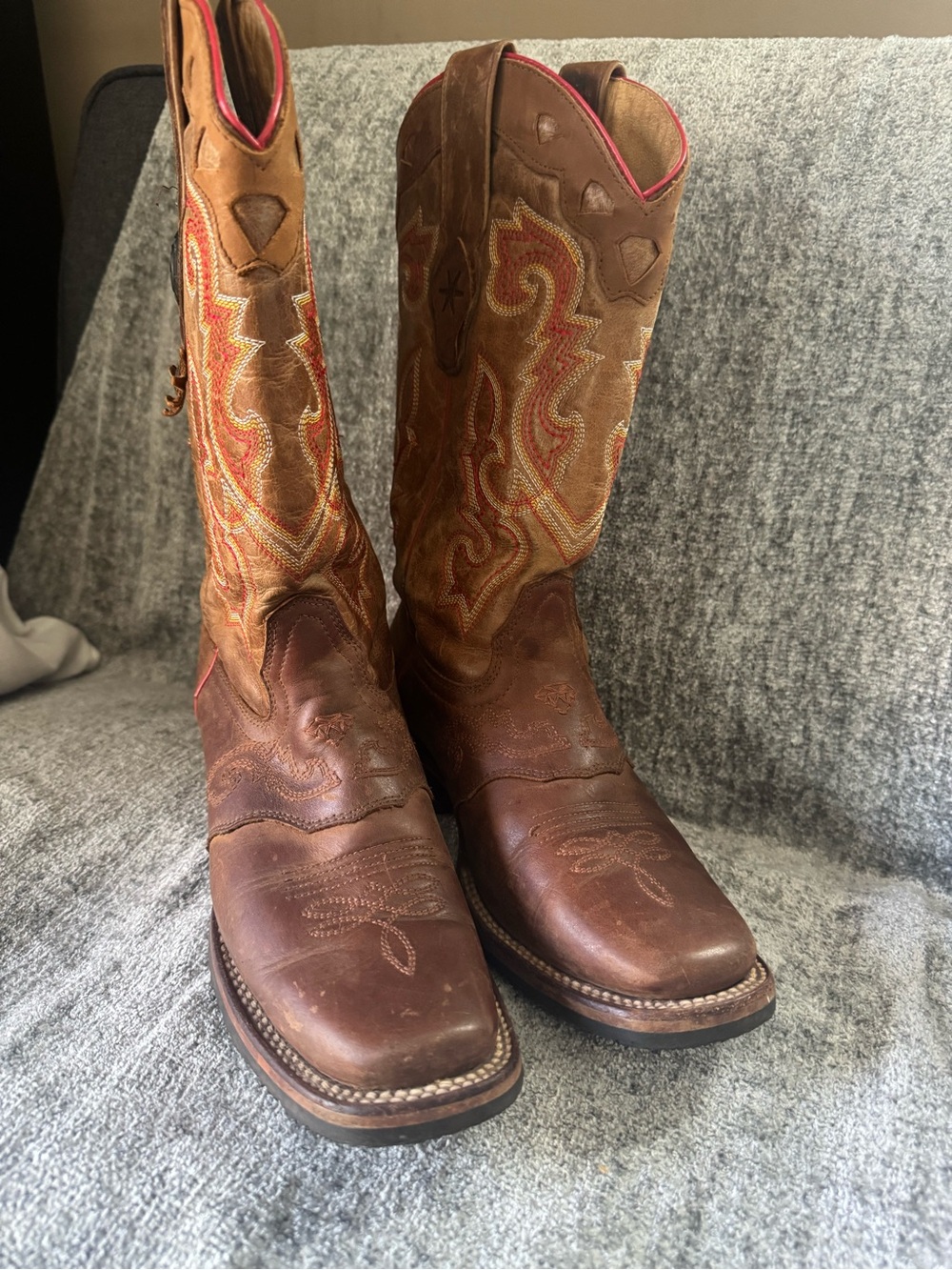 Brown Embroidered Western Ankle Boot - Women - Picture 9 of 13